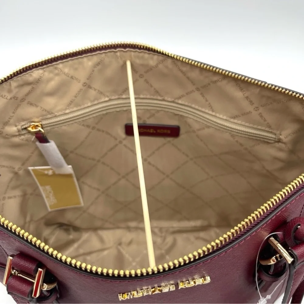 Michael Kors Large Charlotte Tote Bag Dark Cherry